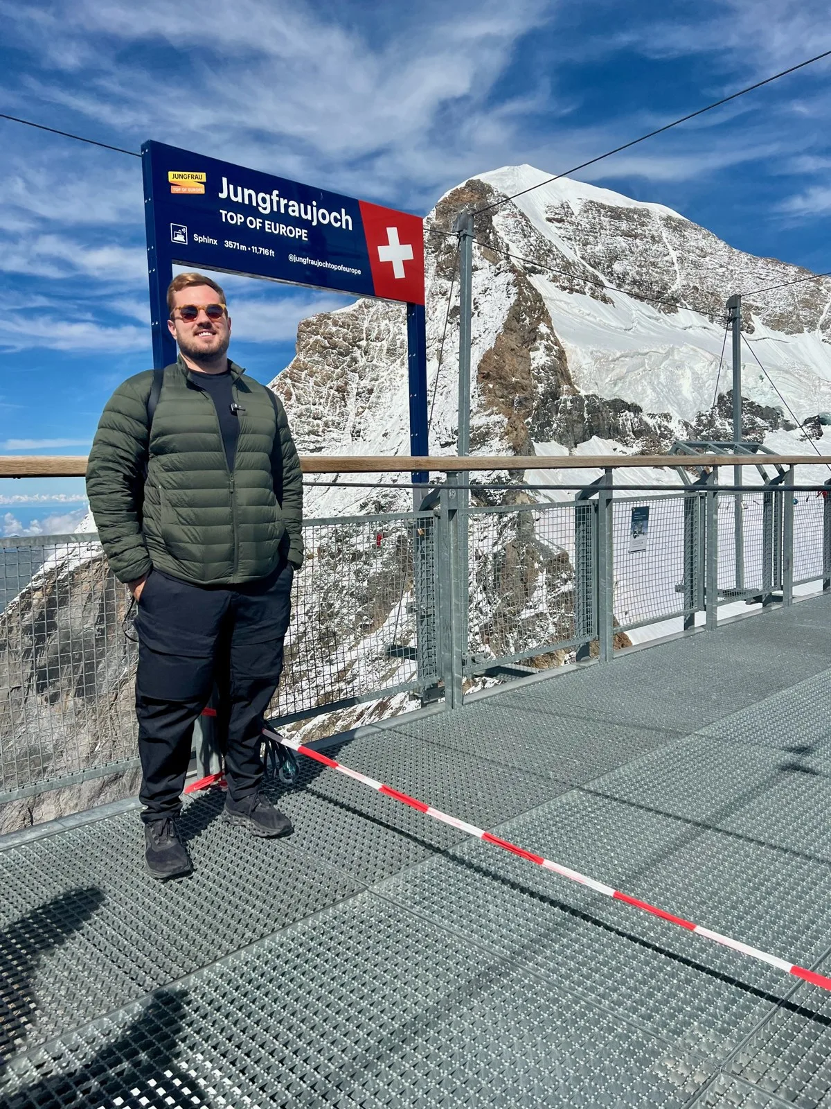 No topo do Jungfraujoch, o Top of Europe
