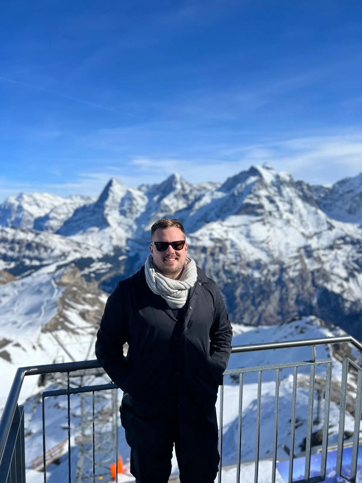 Vista do topo do Schilthorn de frente pro Eiger, Mönch e Jungfrau