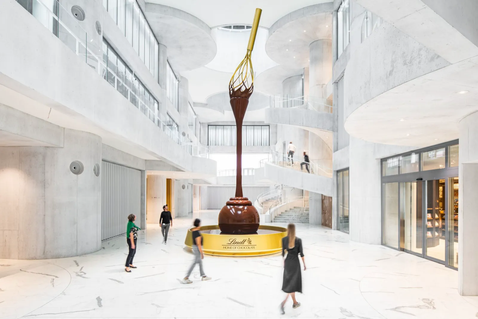 Lindt Home of Chocolate, em Kilchberg: a fonte de chocolate de nove metros no átrio