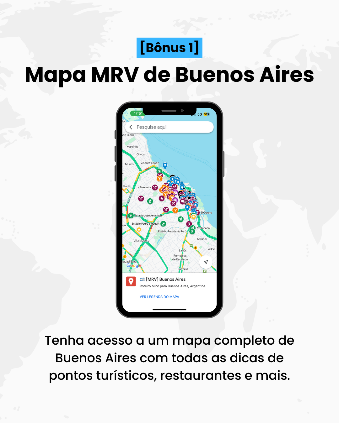 Mockup iPhone Mapa Interativo Buenos AIres