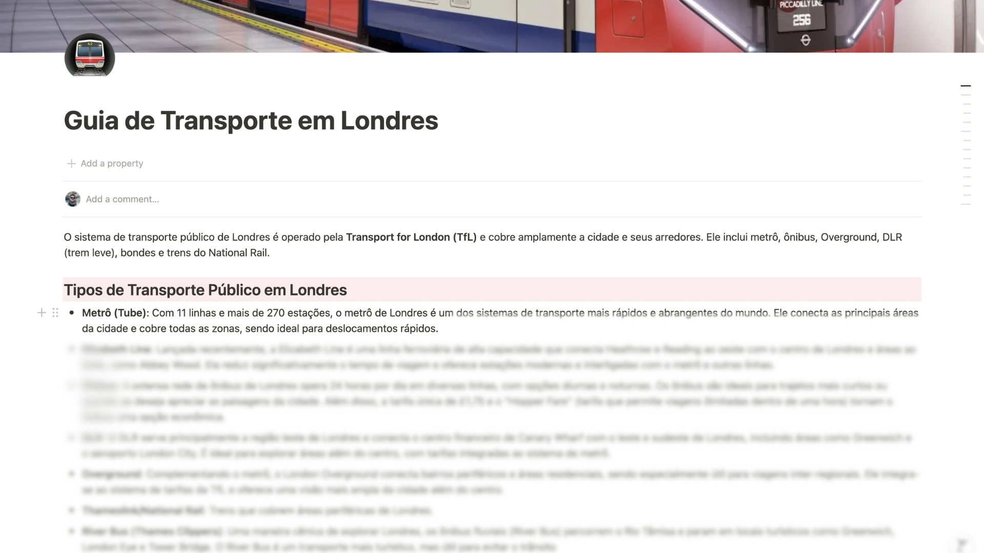 Guia Transporte Londres